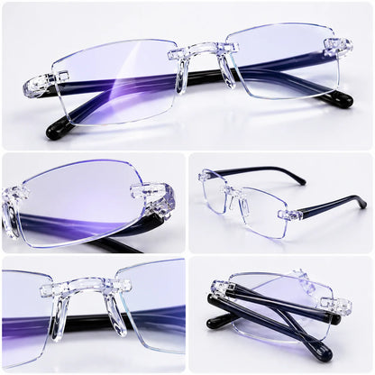 Rimless Smart Adaptive Power Reading Glasses | Lightweight & Foldable | Pack of 1